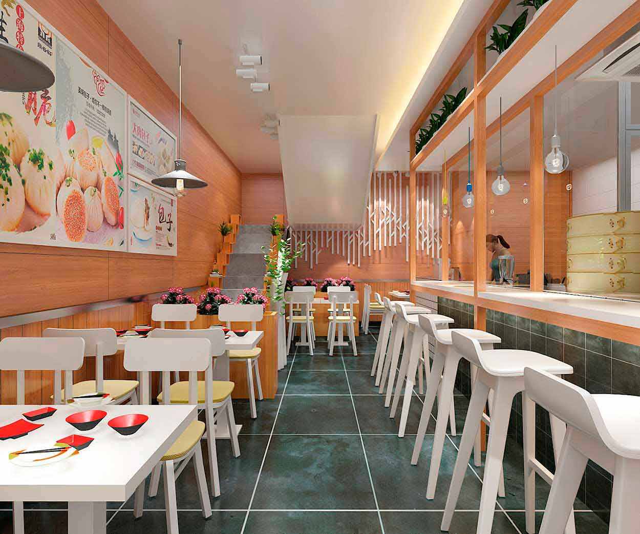 餐飲店設(shè)計|加盟店空間設(shè)計-功夫大包SI形象設(shè)計